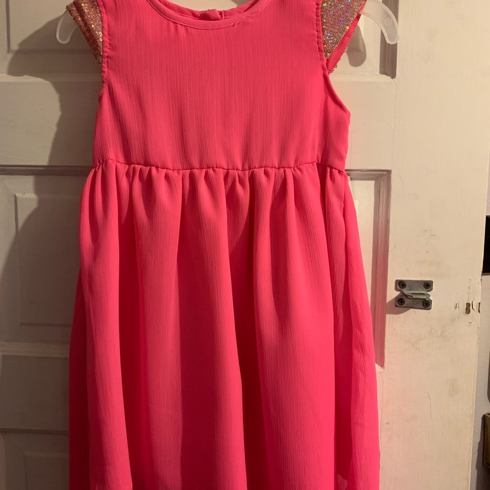 Pink sparkling spring dress